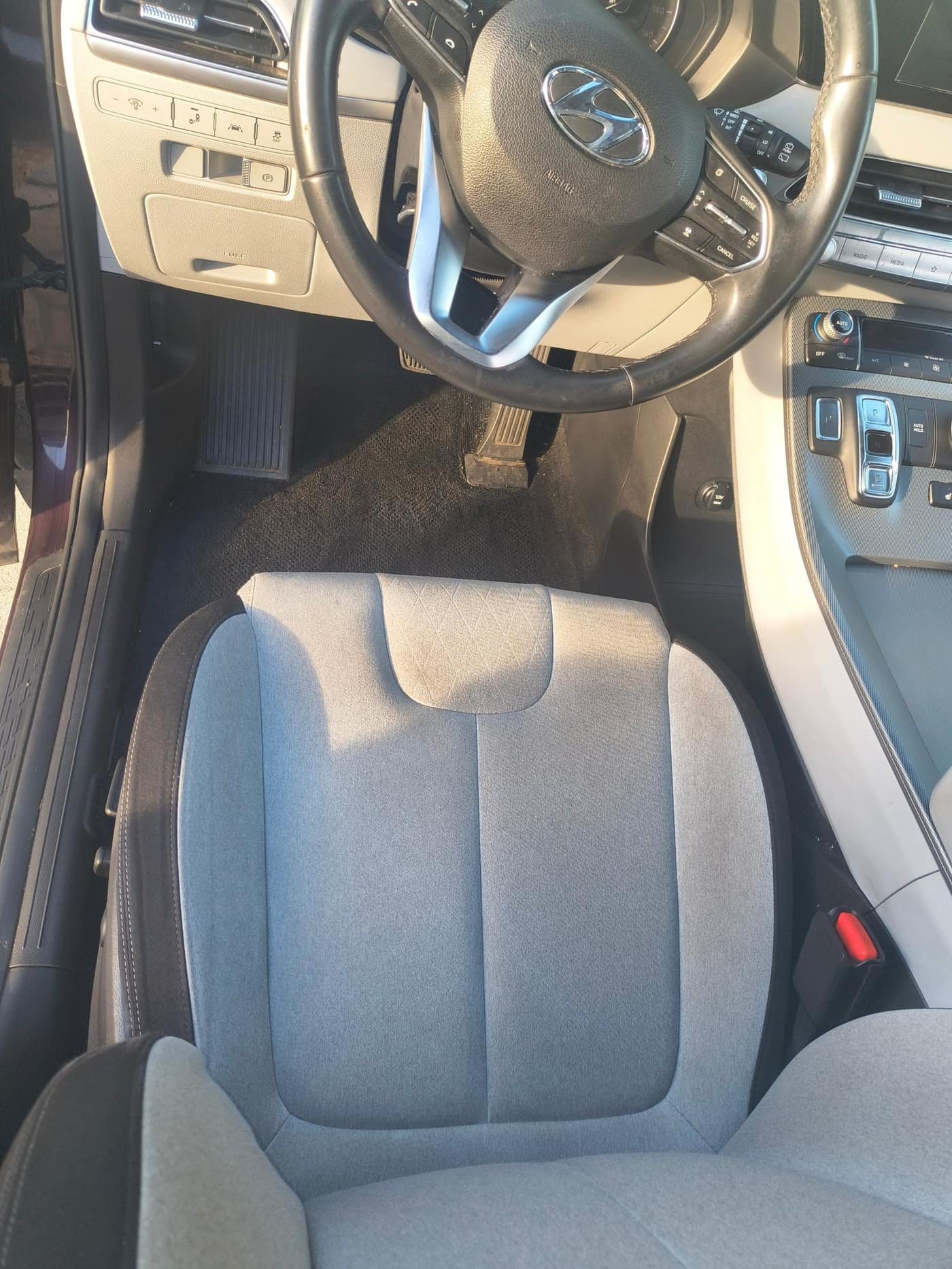 After: clean Hyundai SUV driver seat and floor following Gleam Team interior detail in Charlotte NC